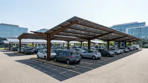 Ombrières photovoltaïques — illustration